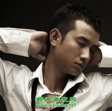 秃鬓角的 男生发型中,这款修剪打理的干练十足的毛寸 短发发型,也是