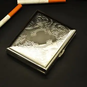 20支装不锈钢烟盒便携翻盖烟夹刻字定制创意男士生日礼品 kc1-15