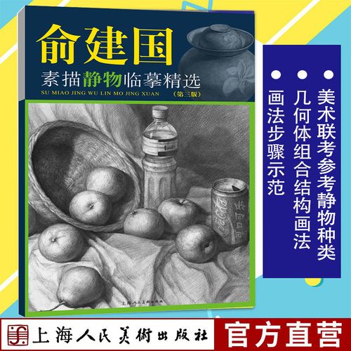 俞建国素描静物临摹精选第三版 步骤图器皿蔬菜水果静物素描入门