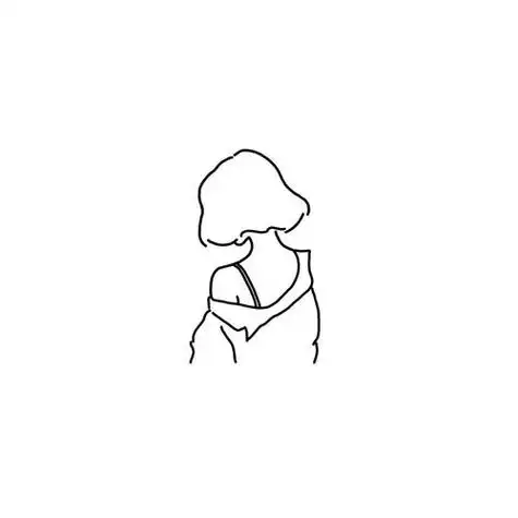 短发女孩简笔画ins