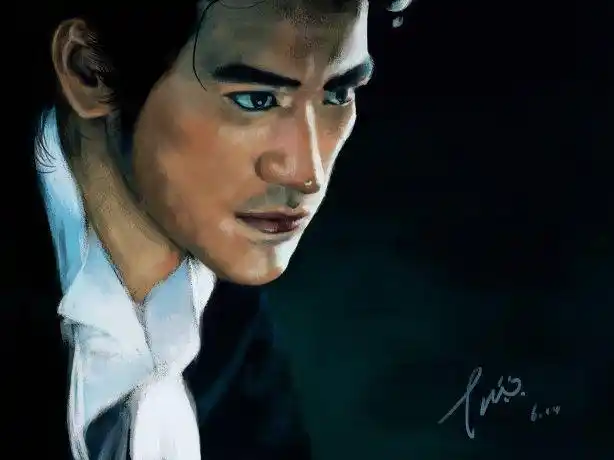 最爱金城武,对照片临摹的