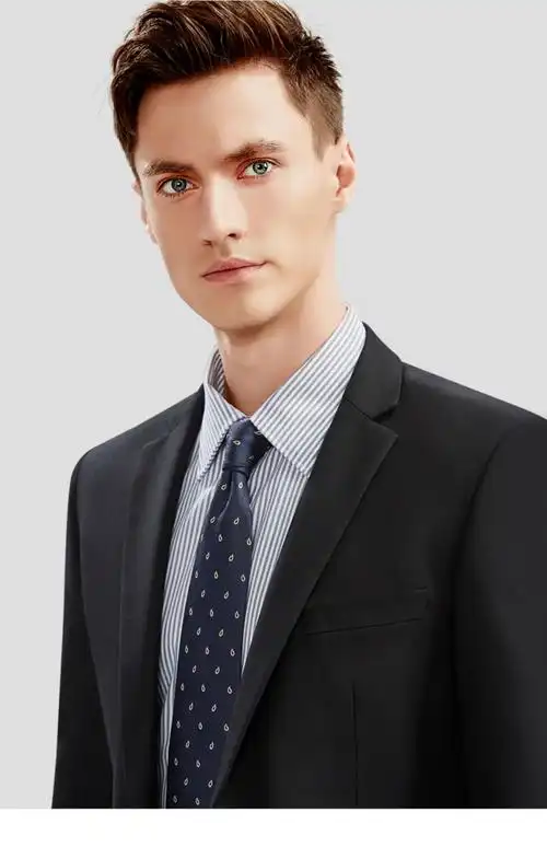 西服套装男士西装三件套修身韩版商务正装职业装上班新郎结婚礼服_查