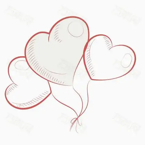 漂亮爱心气球简笔画