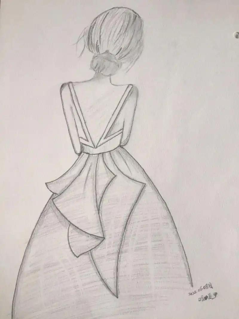 简笔画|优雅气质背影 上帝创造了女人 让她性感,优雅,美丽 而不是成为