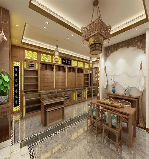 药店设计案例空间之中医馆空间参考设计效果图_花都装修设计,花都装修