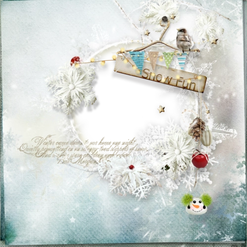 雪花相框相片背景模板图片