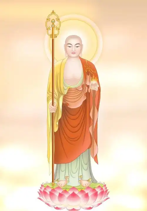 佛教地藏王菩萨画像描金初学临摹唐卡填色手绘描线涂画像纸佛像一套画