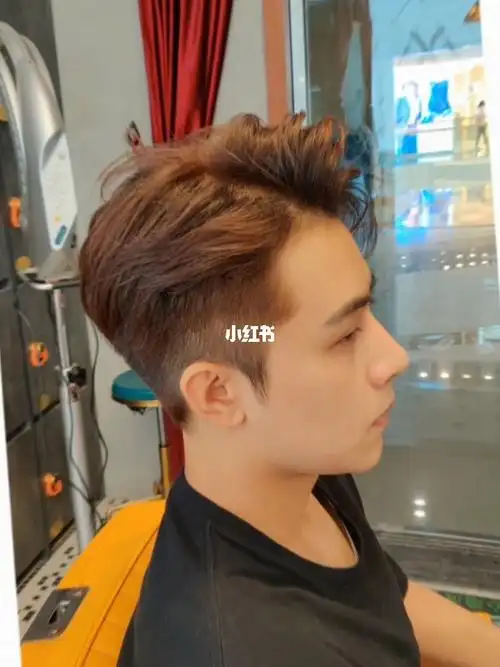 韩式风格三七微分背头