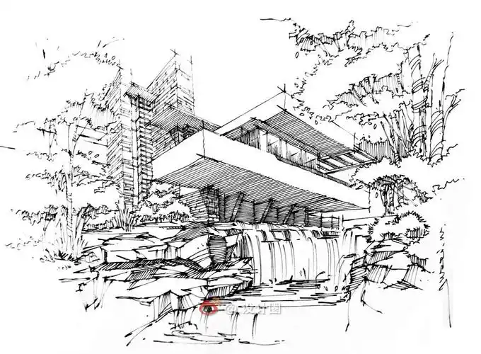 史上最全流水别墅手绘与快题100p