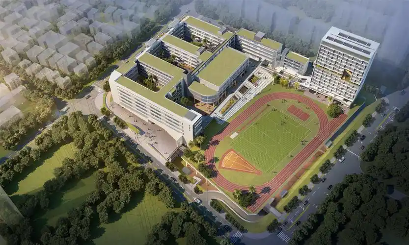 麒麟中学改扩建(南山实验学院初中部)工程位于深圳市南山区艺园路与