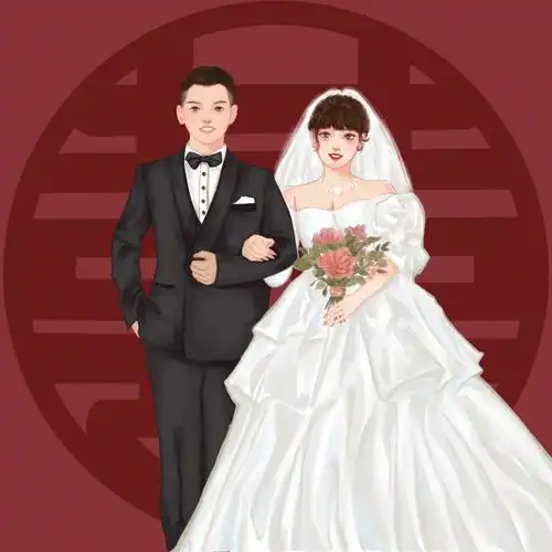 送闺蜜的婚纱照手绘