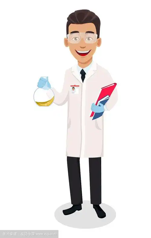 科学家男人英俊的卡通人物