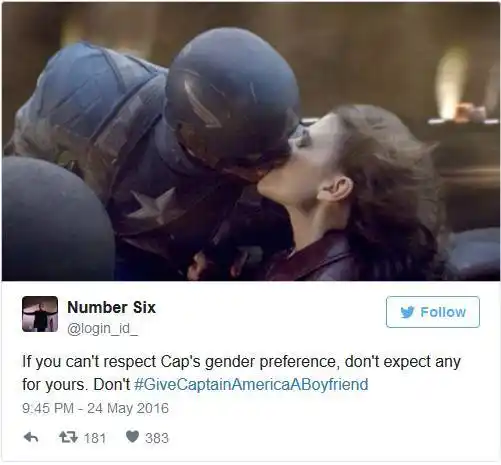 推特炸了!粉丝为美国队长的男朋友是冬兵还是钢铁侠操碎了心!