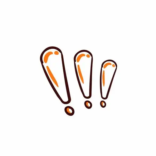 三个卡通风格感叹号手绘插画485062png图片素材