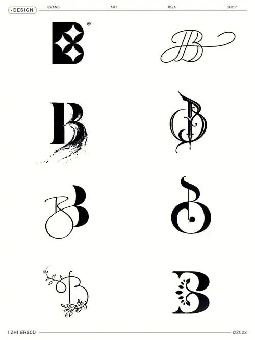 logo设计丨有趣的b字母字体图案