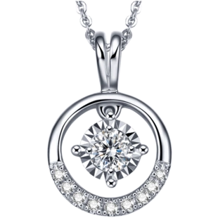 周大生钻石吊坠梵高系列正品18k金钻石小麦圆环单挂坠女款送礼盒