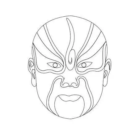 幼儿园京剧脸谱主题墙简笔画