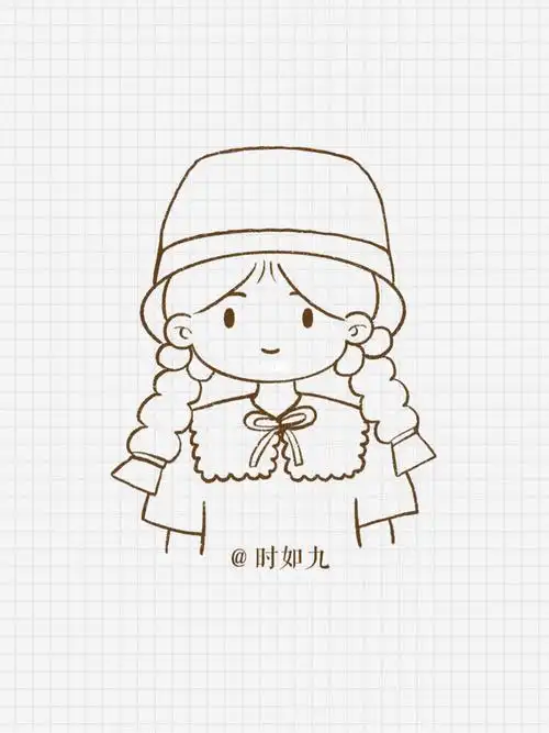 零基础学画画戴帽子的女孩简笔画头像教程简笔画教程绘画头像