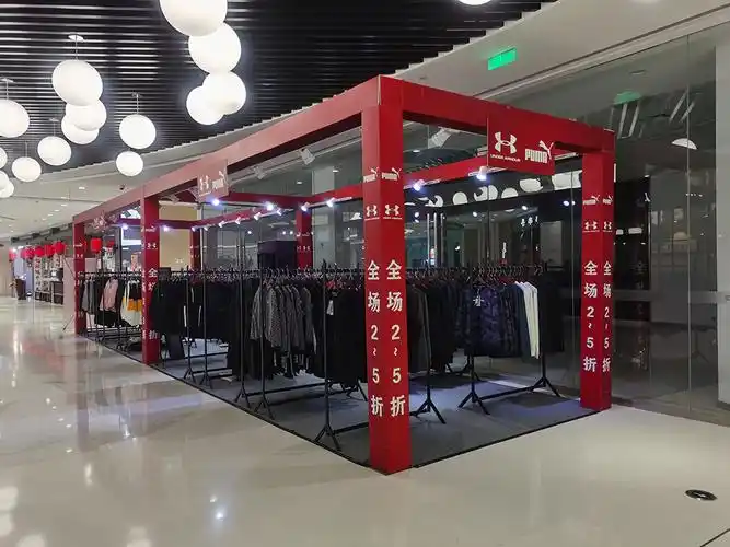 上海商超卖衣服促销展台搭建 展位摊位桁架展台 临时售货点布置