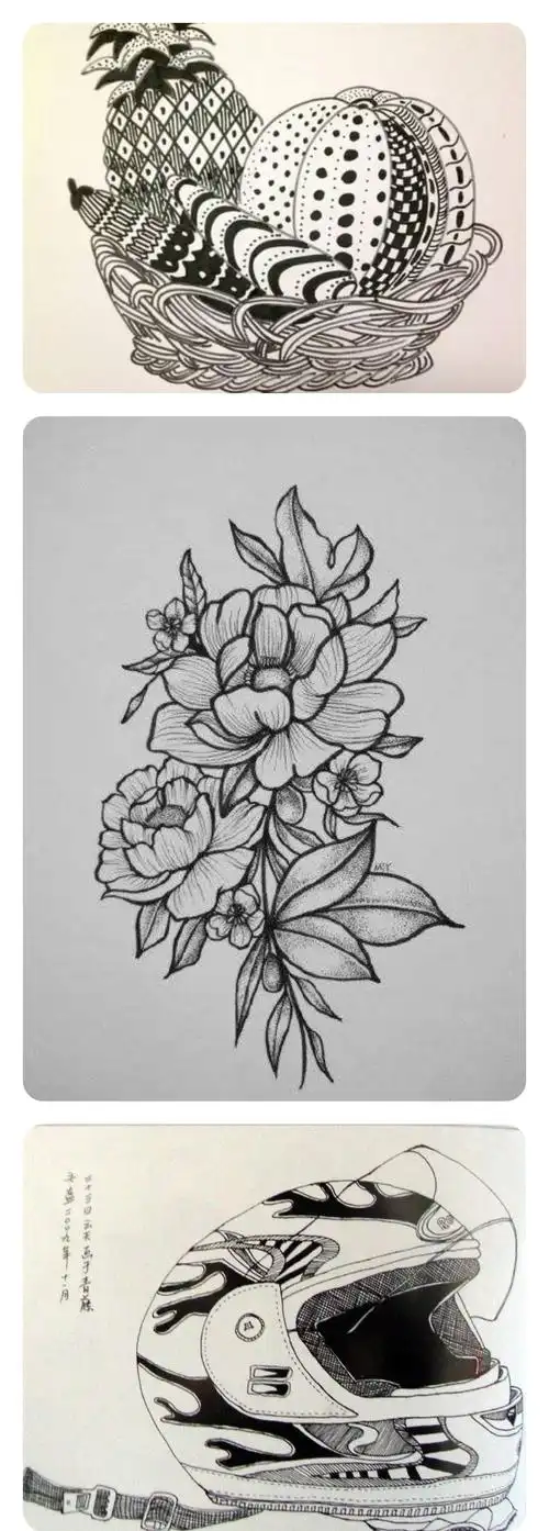 欣赏线描画作品