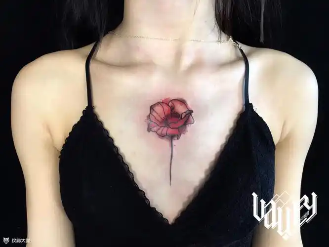花胸部纹身图案大全 - 纹身大咖