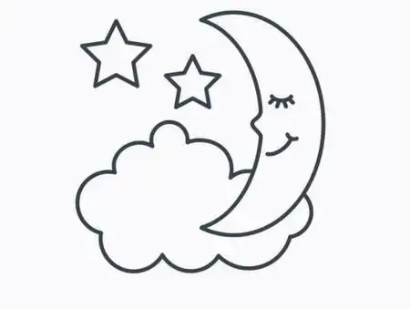 幼儿黑夜的简笔画图片大全 中级简笔画教程-第3张