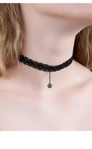 黑色颈链项链女潮网红蕾丝颈带短款锁骨链脖子饰品choker项圈脖链