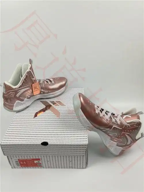 安踏金限量男鞋运动版缓限量二代玫瑰kt2猎鹰篮球鞋