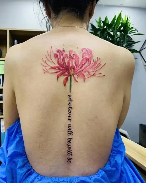 彼岸花纹身图片_背部纹身图案