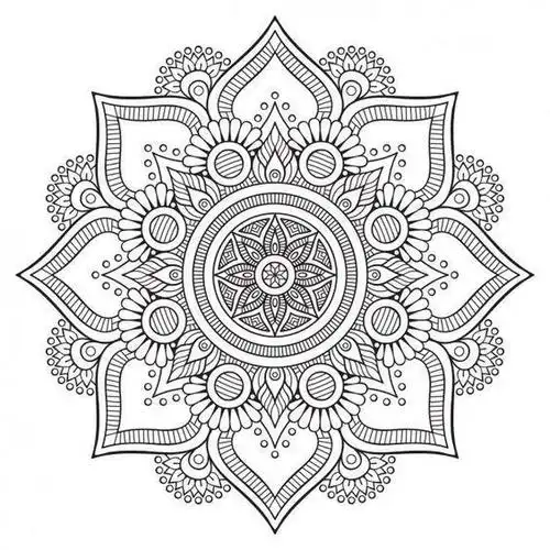 黑白装饰画中国传统圆形花纹