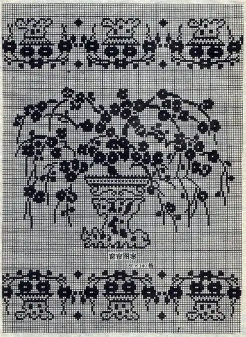 【转载】八十年代的钩针蕾丝方格图案