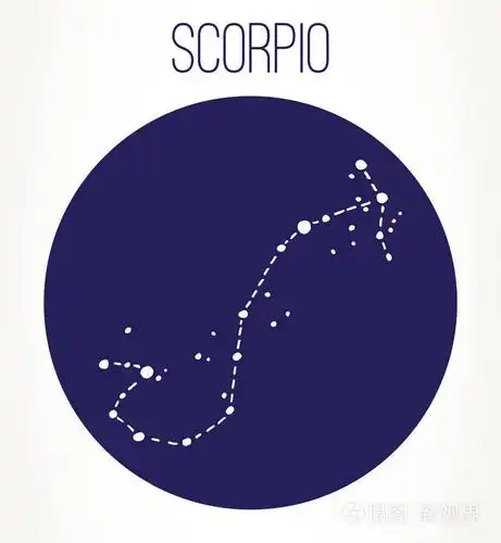 天蝎座手绘黄道星座.矢量图形占星术插图.西方占星术的神秘符号.