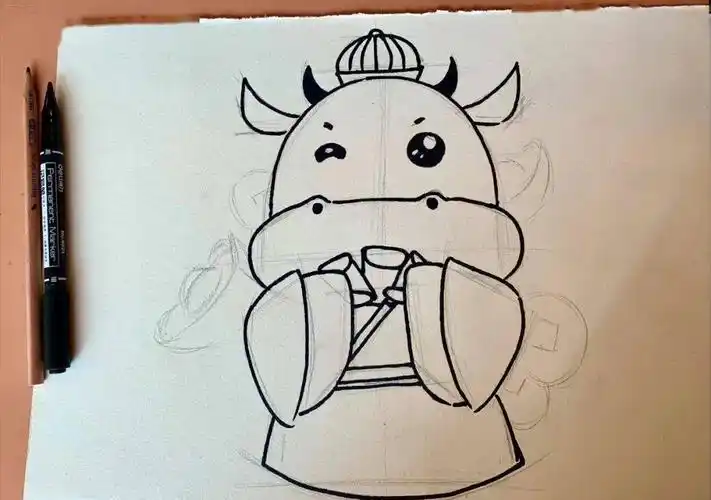 q版牛简笔画拟人