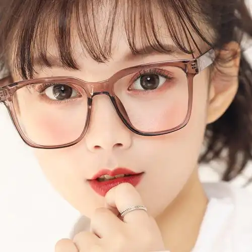 近视眼镜女透明框防蓝光眼镜女平光镜成品可配变色镜眼睛框学生潮