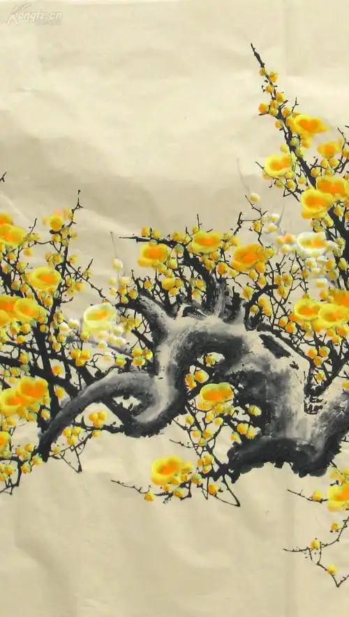 西门亚石老师国画大六尺梅花《莫道家中无宝玉,枝上黄蕊正溢金.