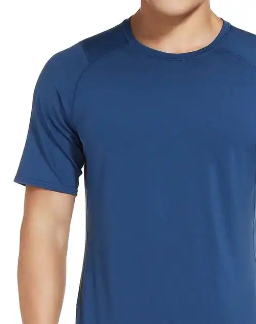 排汗快干 男款深蓝色户外短袖t恤