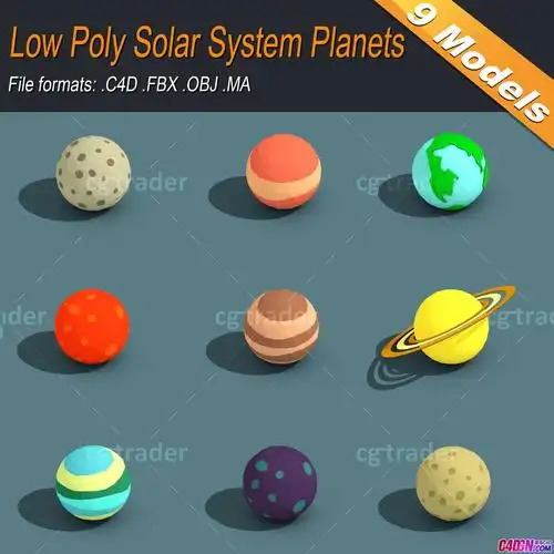 low-poly-solar-system-planets-3d-model-low-poly-obj-mtl-fbx-c4d