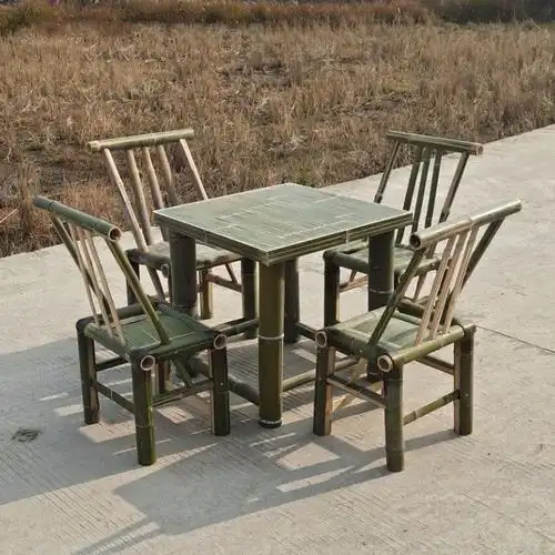 农家乐竹桌椅老式公司小竹桌子传统接待竹椅子吃饭竹家具农庄户外