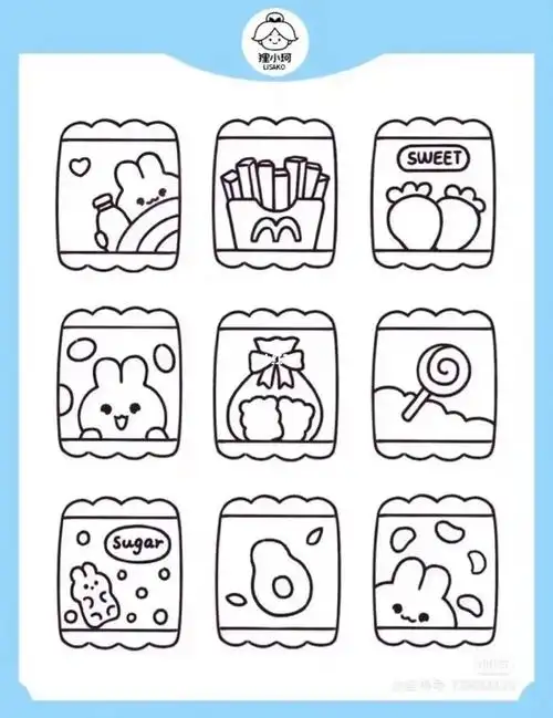 可可爱爱的零食简笔画