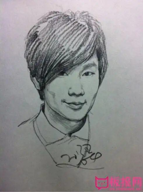 jj林俊杰人物头像速写