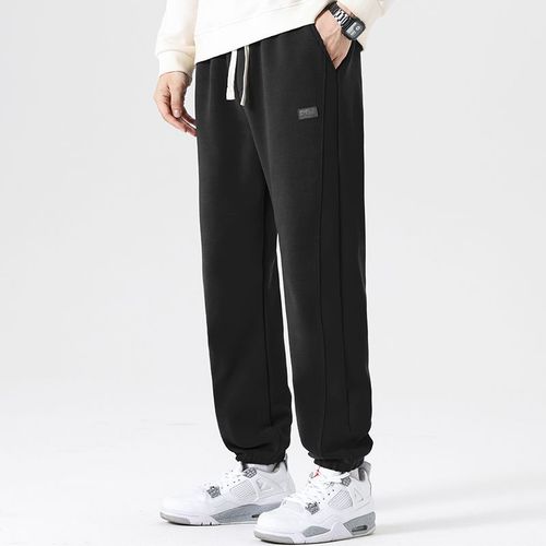 美式休闲裤男士春秋季加绒大码防风运动裤高级感冬加厚德绒太空裤