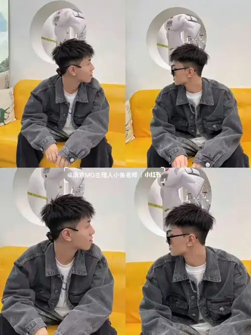 男生碎盖烫烫型不烫卷的发型阳光帅气