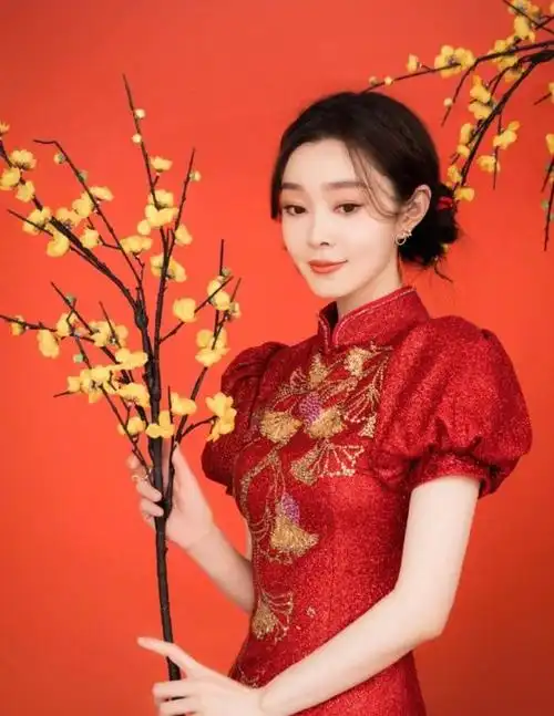 宋轶春晚旗袍造型太养眼穿喜庆旗袍给网友拜年笑容甜美气质好