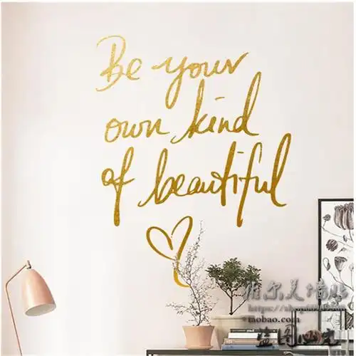 网红个性英文字母墙贴纸ins风金色装饰拍照卧室床头房间背景贴画