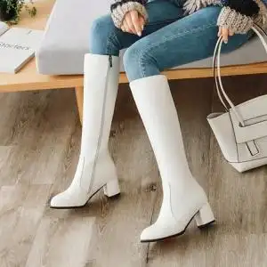 冬季白色高筒靴价格