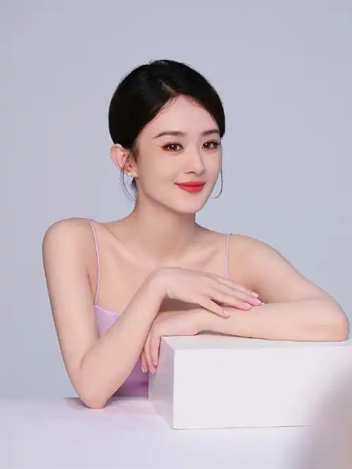 赵丽颖维达品牌代言人##维达品牌代言人赵丽颖##赵丽颖吊带紫裙#排