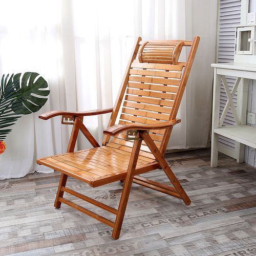 家用午睡椅子竹木制靠椅折叠床竹床户外钓鱼椅 躺椅无拖脚【图片 价格
