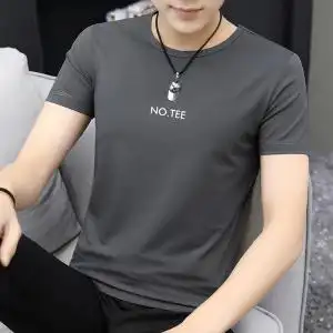 男士短袖t恤夏季莫代尔新款圆领衣服冰丝青年打底衫半袖潮流男生
