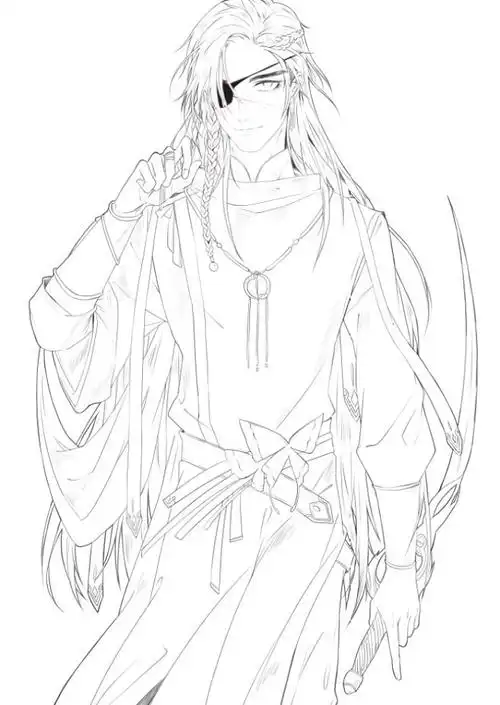 72线稿画廊72天官赐福动漫古风美男小说美少年墨香铜臭线稿