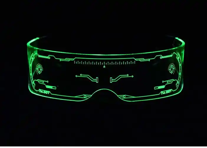 赛博朋克护目镜蹦迪眼镜发光赛博朋克未来科技感led道具抖音男女科幻